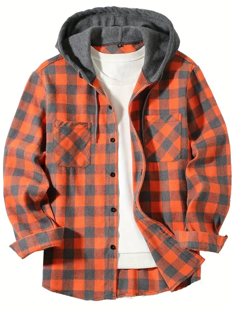 Hooded Plaid Shirt